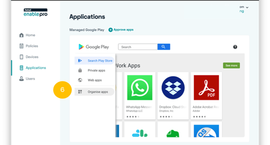 Organise apps on Managed Google Play